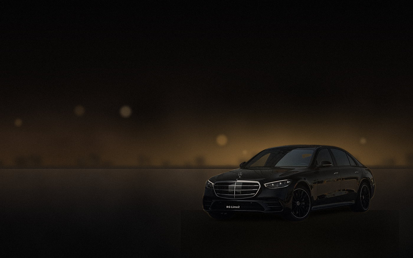 Black Mercedes-Benz S-Class sedan parked under warm light in Los Angeles after a direct booking