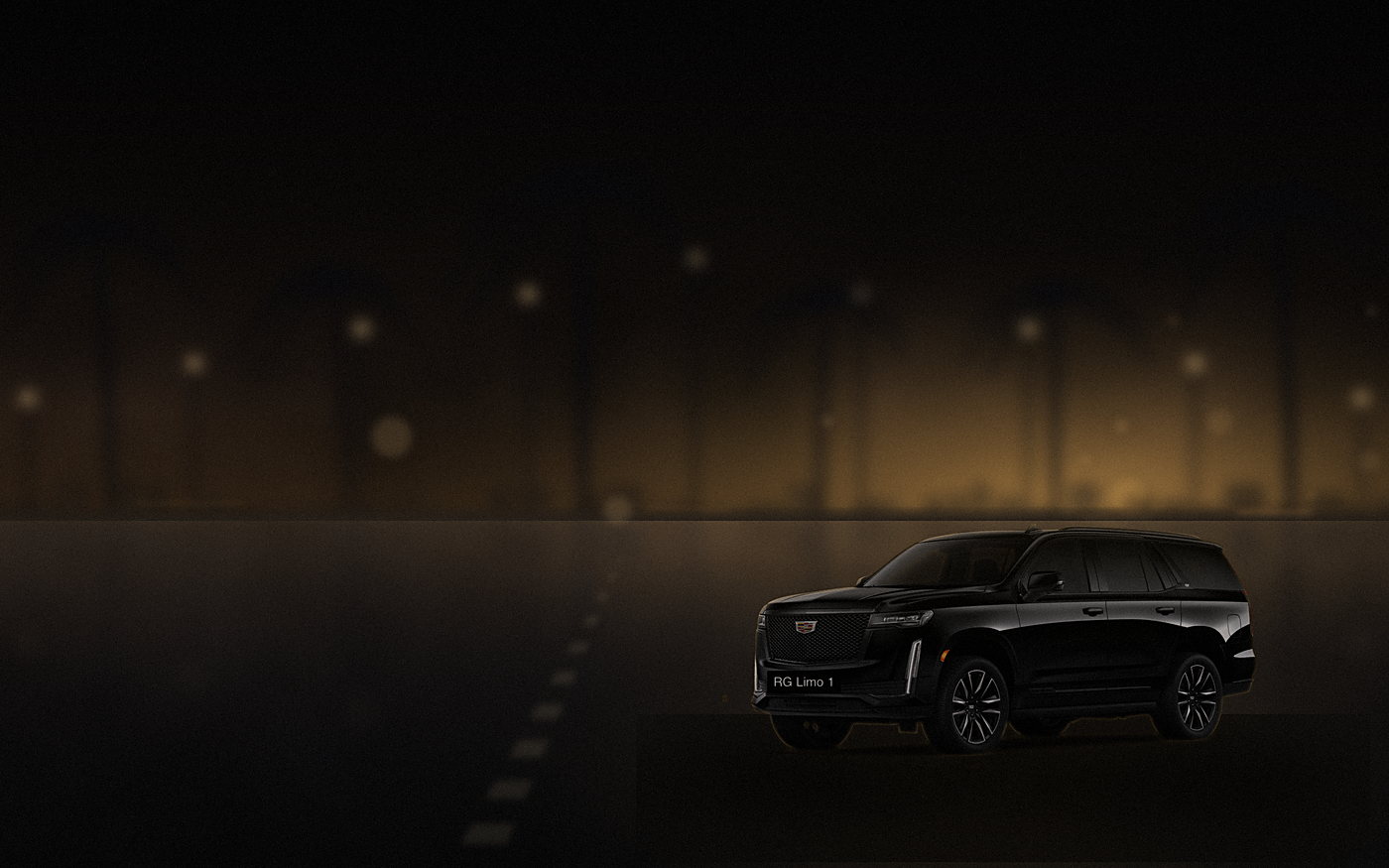 Black Cadillac Escalade leaving a Los Angeles venue without stopping for photographs