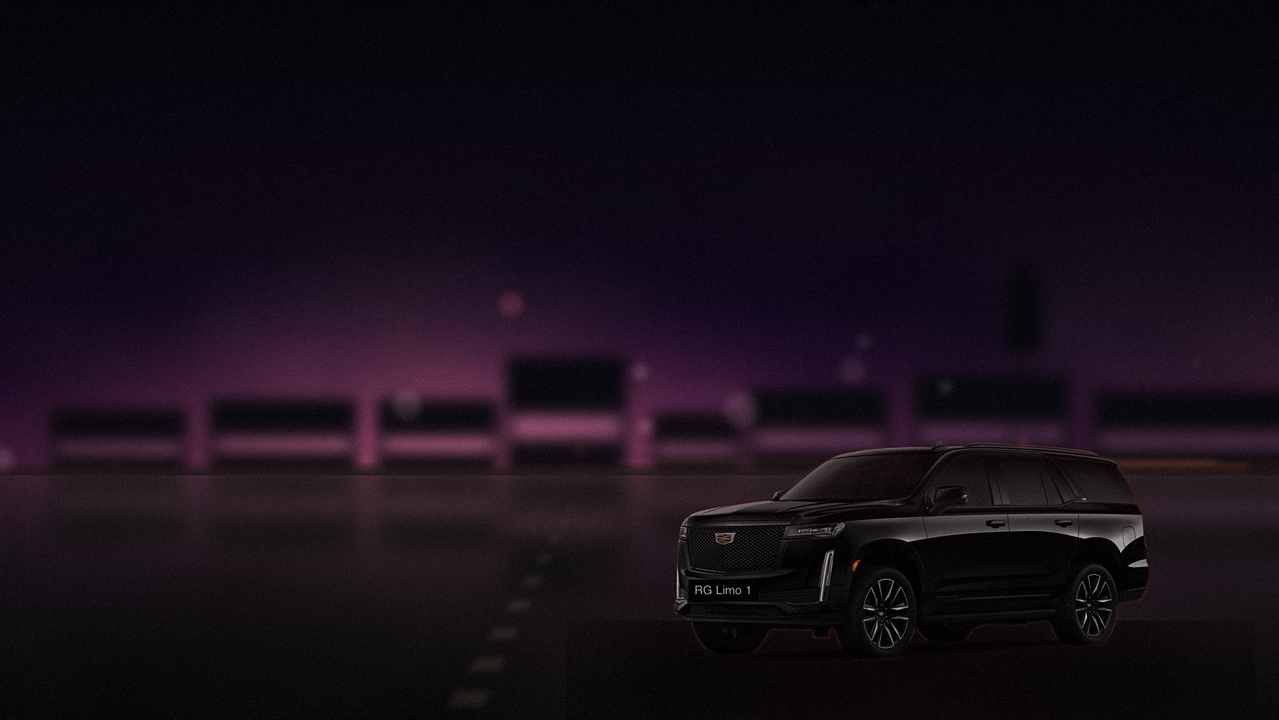 Black Cadillac Escalade waiting at a lit stage door in Los Angeles between load-out and hotel