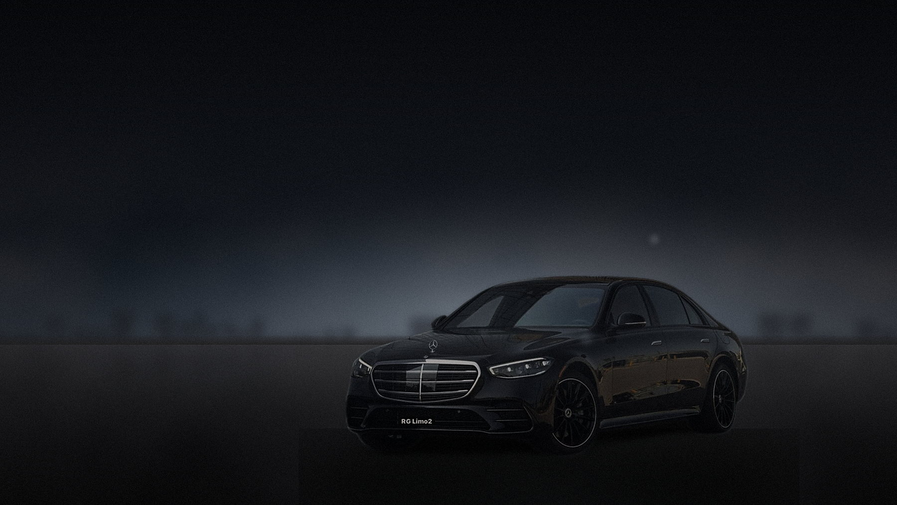Black Mercedes-Benz S-Class sedan waiting outside a Los Angeles office at first light before the day's first pickup