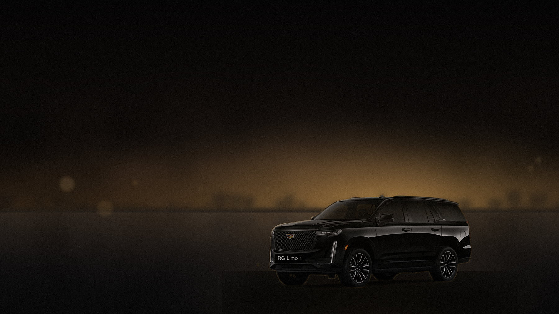 Black Cadillac Escalade at a residential kerb in Los Angeles at the end of an evening transfer